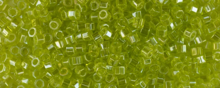 (image for) TOHO Aiko Hexagon Precision Cylinder Bead. Light Lime Transparent Luster TBC-105