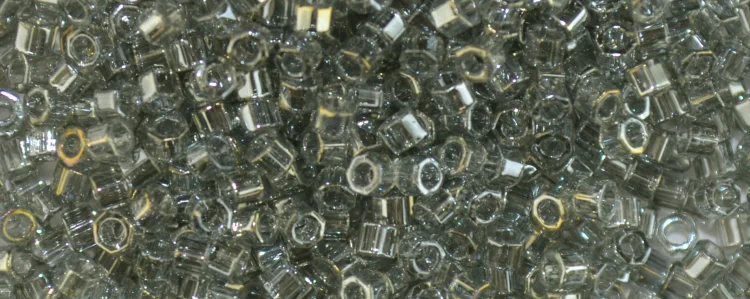 (image for) TOHO Aiko Hexagon Precision Cylinder Bead. Light Black Diamond Transparent Luster TBC-112