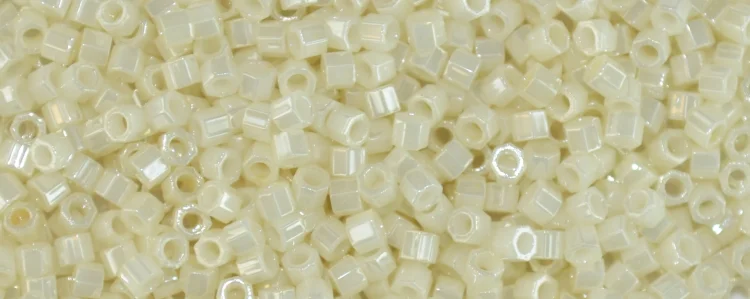 (image for) TOHO Aiko Hexagon Precision Cylinder Bead. Light Cream Opaque Luster TBC-122