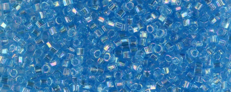 (image for) TOHO Aiko Hexagon Precision Cylinder Bead. Light Aqua Transparent Rainbow TBC-163