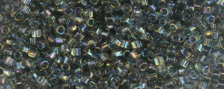 (image for) TOHO Aiko Hexagon Precision Cylinder Bead. Light Black Diamond Transparent Rainbow TBC-176