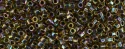 (image for) TOHO Aiko Hexagon Precision Cylinder Bead. Black Lined Topaz Rainbow TBC-245