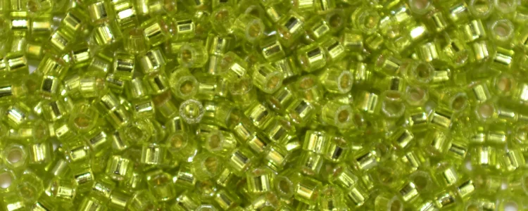(image for) TOHO Aiko Hexagon Precision Cylinder Bead. Peridot Green Silver Lined TBC-24