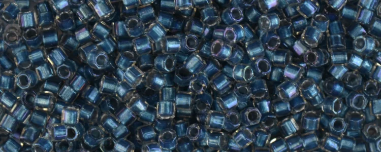 (image for) TOHO Aiko Hexagon Precision Cylinder Bead. Blue Lined Crystal Rainbow TBC-263