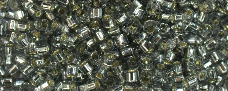 (image for) TOHO Aiko Hexagon Precision Cylinder Bead. Light Black Diamond Silver Lined TBC-29