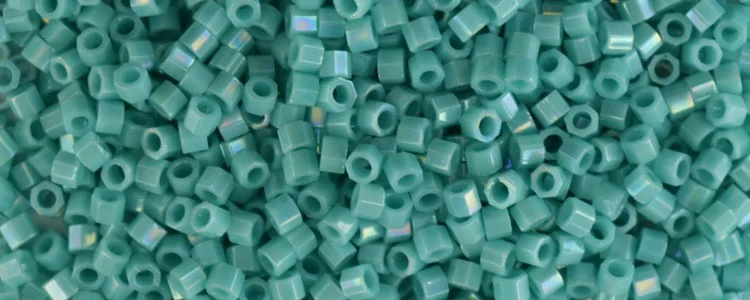 (image for) TOHO Aiko Hexagon Precision Cylinder Bead. Turquoise Opaque Rainbow TBC-413