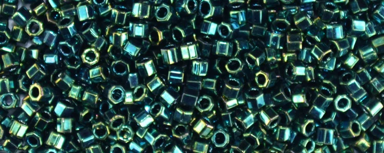(image for) TOHO Aiko Hexagon Precision Cylinder Bead. Teal Blue Iris Higher Metallic TBC-506