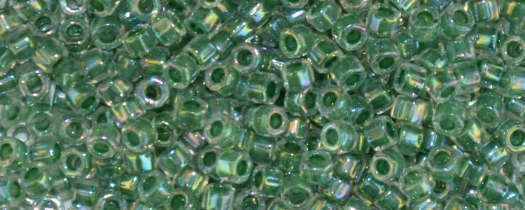 (image for) TOHO Aiko Hexagon Precision Cylinder Bead. Spruce Lined Crystal Rainbow TBC-699