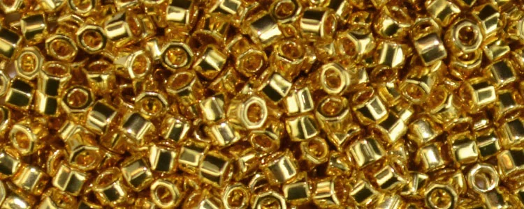 (image for) TOHO Aiko Hexagon Precision Cylinder Bead. 24k Gold Metallic TBC-712