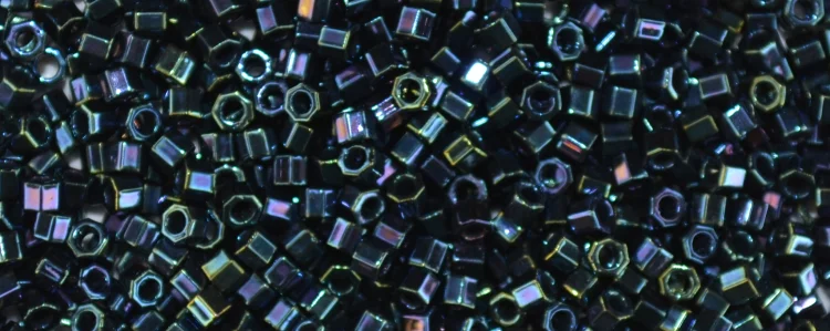 (image for) TOHO Aiko Hexagon Precision Cylinder Bead. Navy Blue Iris Metallic TBC-82