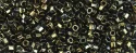 (image for) TOHO Aiko Hexagon Precision Cylinder Bead. Olive Brown Iris Metallic TBC-83