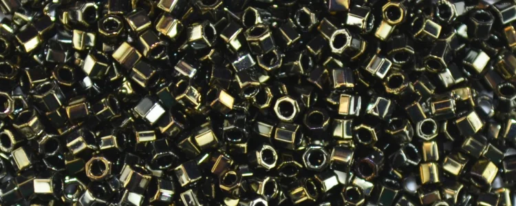 (image for) TOHO Aiko Hexagon Precision Cylinder Bead. Olive Brown Iris Metallic TBC-83