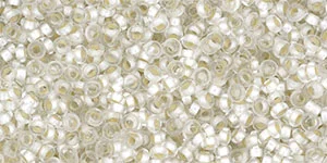 (image for) TOHO 8/o Demi Round, Crystal Silver Lined Matte, PermaFinish, color # 8TD-PF21F