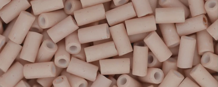 (image for) TOHO Size 1 Bugle Bead. 3mm Length-Rose Chalk Matte Opaque