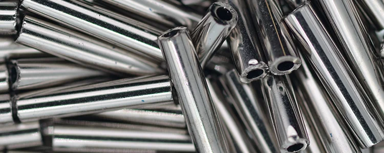 (image for) TOHO Size 3 Bugle Bead. 9mm Length-Tarnished Silver Metallic