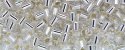 (image for) TOHO Size 1/2 Bugle Bead. 2mm Length-Crystal Silver Lined