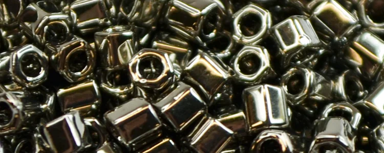 (image for) TOHO Aiko Hexagon Precision Cylinder Bead. Tarnished Silver Metallic TBC-711