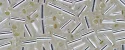 (image for) TOHO Size 1 Bugle Bead. 3mm Length-Crystal Silver Lined
