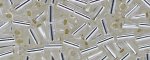 (image for) TOHO Size 1 Bugle Bead. 3mm Length-Crystal Silver Lined