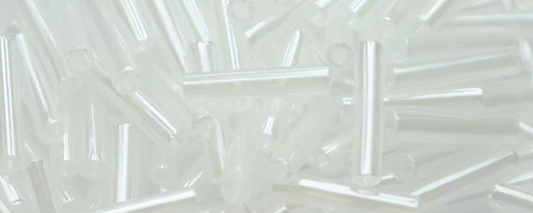 (image for) TOHO Size 2 Bugle Bead. 6mm Length-White Ceylon Pearl
