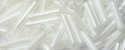 (image for) TOHO Size 2 Bugle Bead. 6mm Length-White Opaque Luster