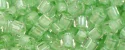 (image for) TOHO 1.5mm Cube Shape Seed Beads-Light Mint Green Lined Crystal Transparent