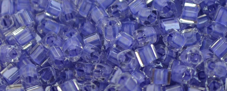(image for) TOHO 1.5mm Cube Shape Seed Beads-Lilac Lined Crystal Transparent