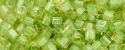 (image for) TOHO 1.5mm Cube Shape Seed Beads-Light Green Lined Light Topaz Transparent
