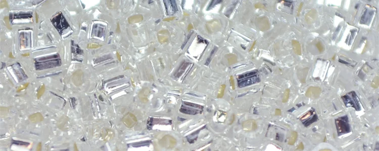 (image for) TOHO 2mm Cube Shape Seed Beads-Crystal Silver Lined