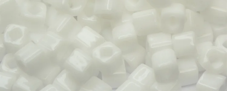 (image for) TOHO 1.5mm Cube Shape Seed Beads-White Opaque