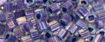 (image for) TOHO 2mm Cube Shape Seed Beads-Purple Lined Crystal Rainbow