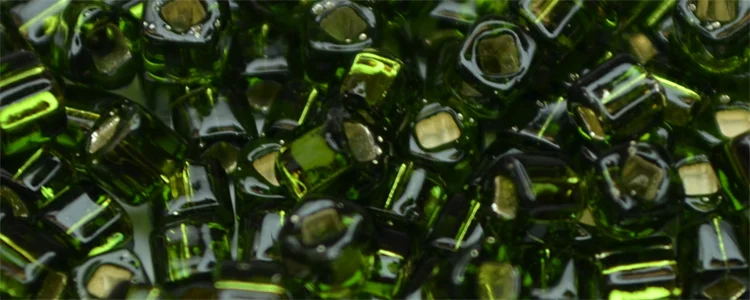 (image for) TOHO 1.5mm Cube Shape Seed Beads-Olivine Silver Lined