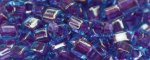 (image for) TOHO 2mm Cube Shape Seed Beads-Purple Lined Aqua Transparent
