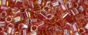 (image for) TOHO 1.5mm Cube Shape Seed Beads-Red Lined Topaz Transparent