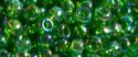 (image for) TOHO 11/o Round-Avocado Green Transparent Rainbow. 11T167B