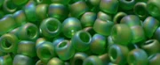 (image for) TOHO 11/o Round-Avocado Green Transparent Rainbow Matte. 11T167BF