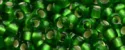 (image for) TOHO 11/o Round-Bright Green Silver Lined Matte. 11T27BF