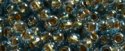 (image for) TOHO 11/o Round-Bronze Lined Aqua Transparent. 11T990
