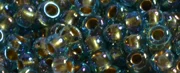 (image for) TOHO 11/o Round-Bronze Lined Aqua Rainbow. 11T995