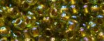 (image for) TOHO 8/o Round Seed Bead-Bronze Lined Peridot Rainbow. 8T996
