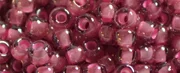 (image for) TOHO 11/o Round-Dark Pink Lined Topaz Transparent. 11T959