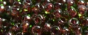 (image for) TOHO 11/o Round-Dark Red Lined Emerald Transparent. 11T250