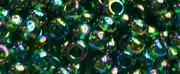 (image for) TOHO 11/o Round-Emerald Transparent Rainbow. 11T179