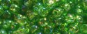 (image for) TOHO 11/o Round-Kelly Green Transparent Rainbow. 11T167