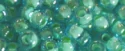 (image for) TOHO 11/o Round-Lime Lined Aqua Transparent. 11T954