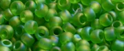 (image for) TOHO 11/o Round-Kelly Green Transparent Rainbow Matte. 11T167F
