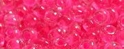 (image for) TOHO 8/o Round Seed Bead-Neon Pink Lined Crystal Transparent. 8T978