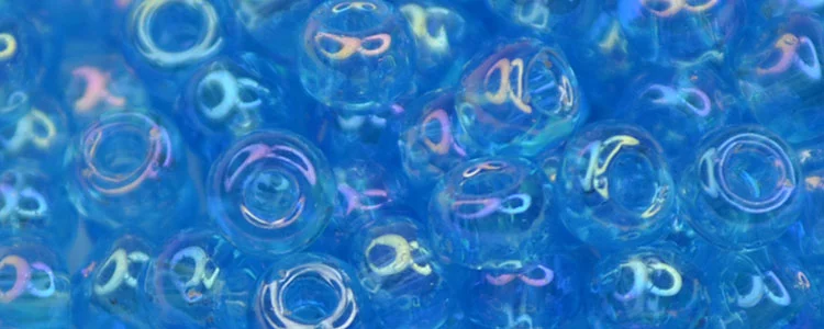 (image for) TOHO Aiko Precision Cylinder Bead. Aqua Transparent Rainbow TB-163B
