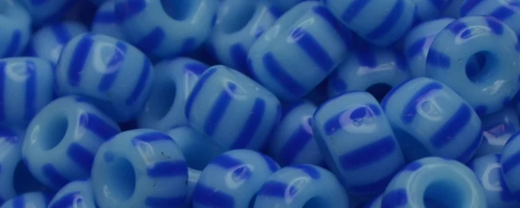 (image for) TOHO Size 6/o Round Seed Bead-Dark Blue / Light Blue Stripe 6TL4-7