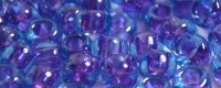 (image for) TOHO Size 6/o Round Seed Bead-Purple Lined Aqua Transparent 6T252